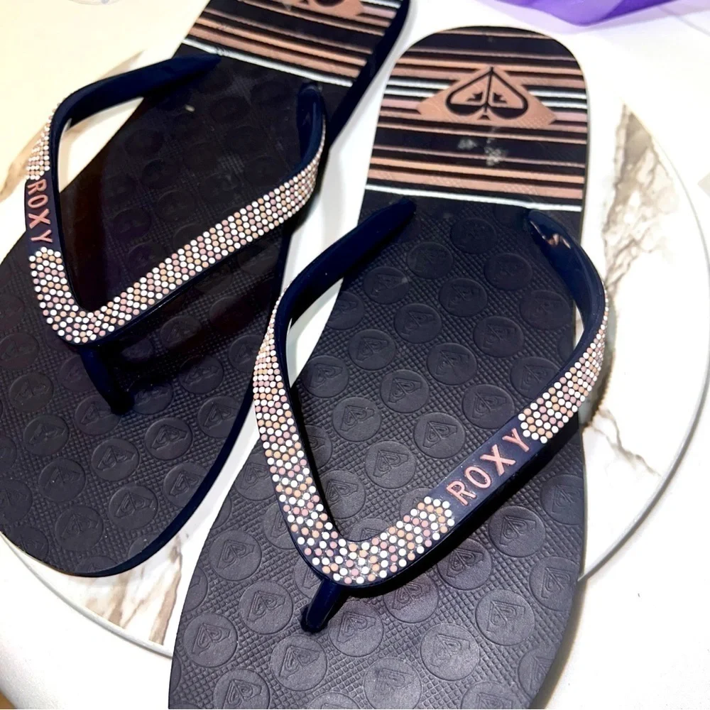 Roxy Blue Flip Flop Thong Sandals Size 9-10